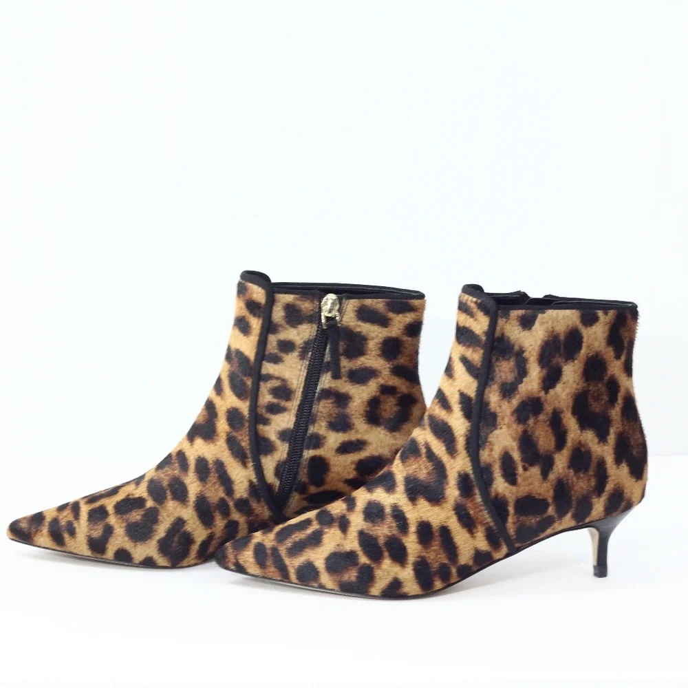 Talbots Leopard Print Boots sz 6.5 New Women Kitten Heel Bootie Iona fashion